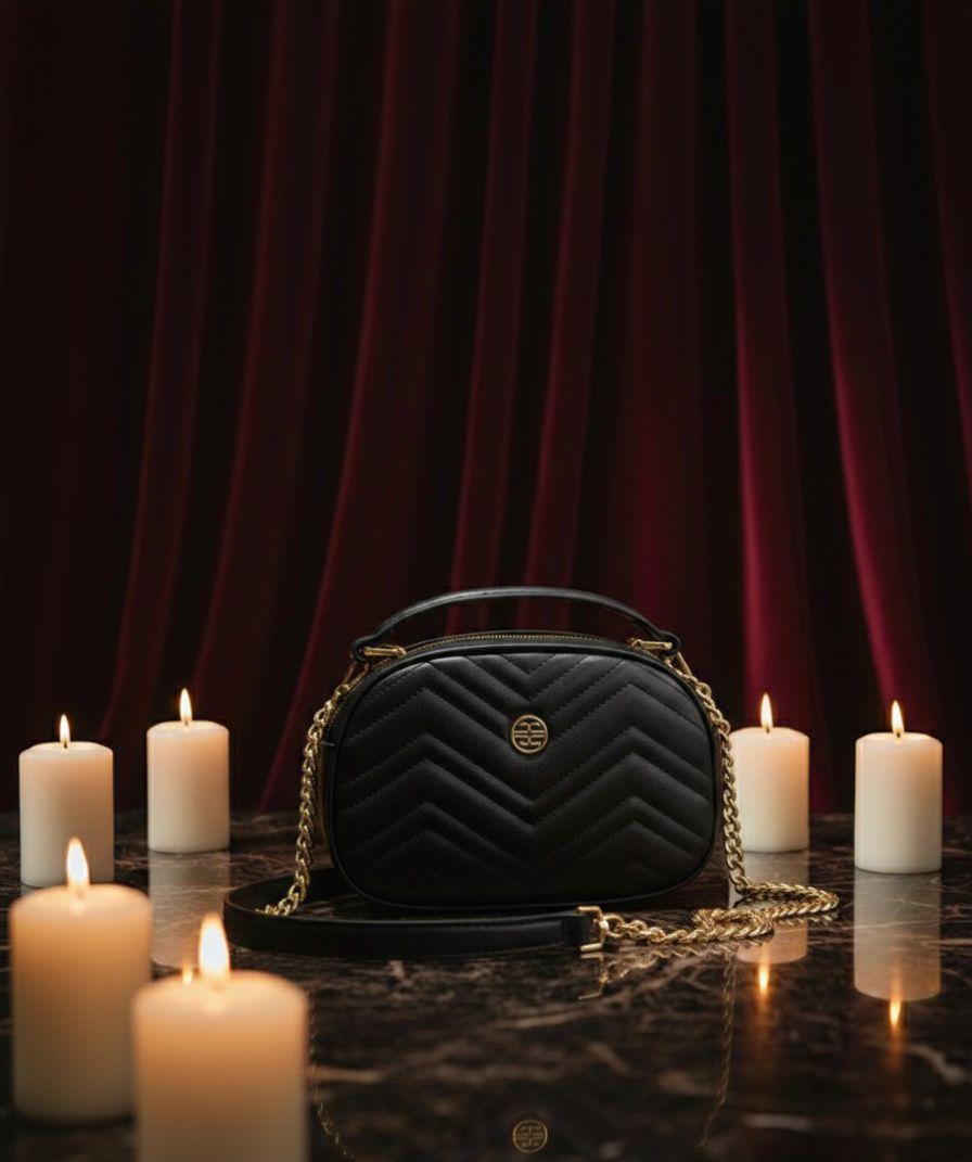 Midnight Quilted Cross Body Bag