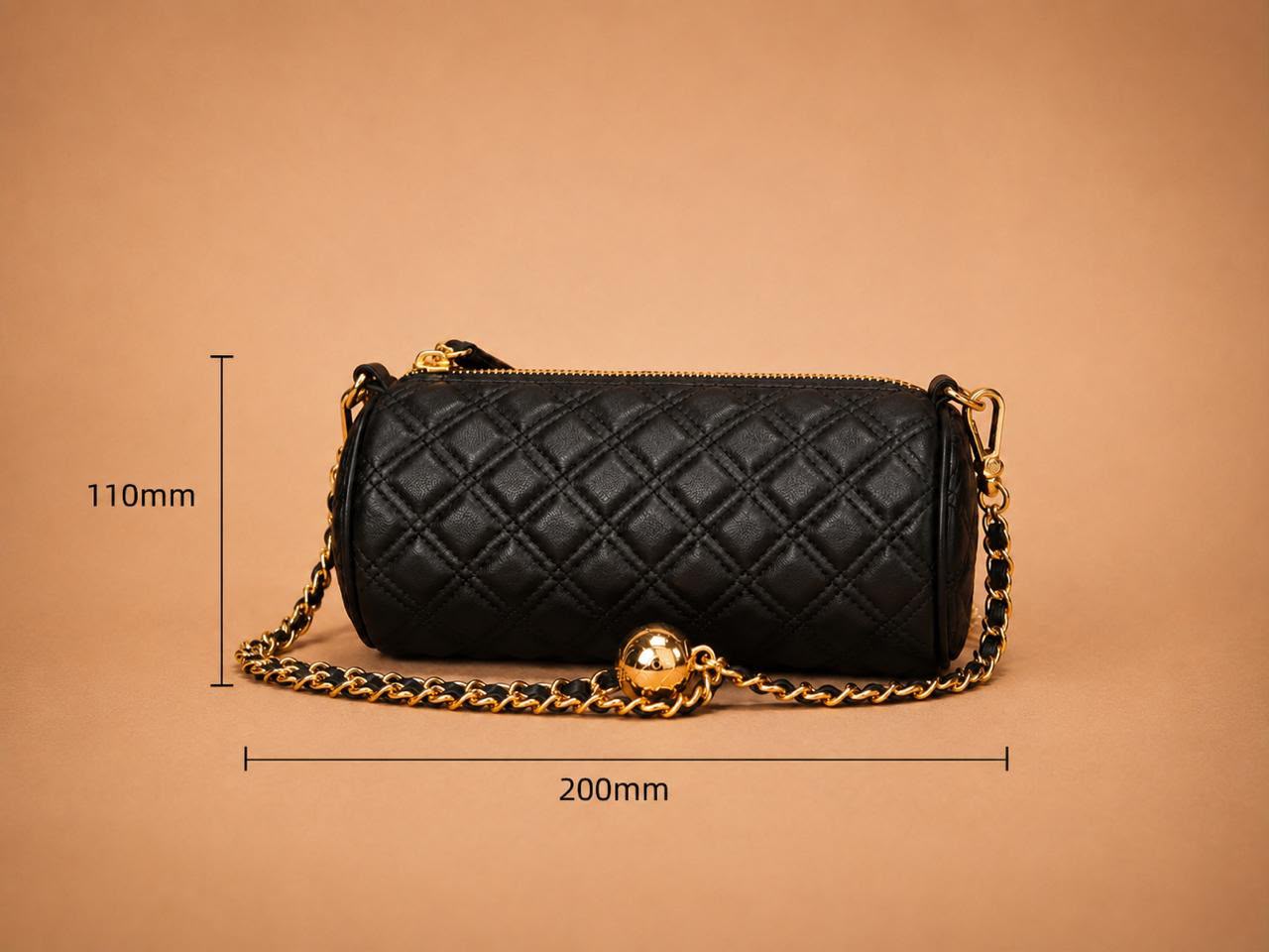 LIORAA Black Quilted Luxe Crossbody Bag