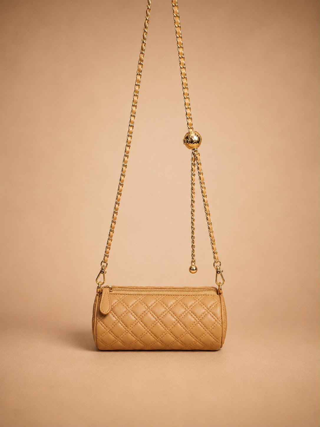 LIORAA Champagne Quilted Crossbody Bag