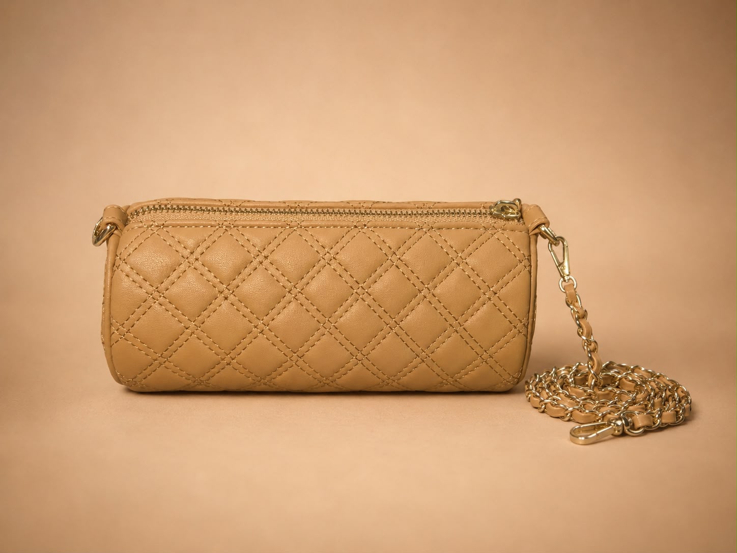 LIORAA Champagne Quilted Crossbody Bag
