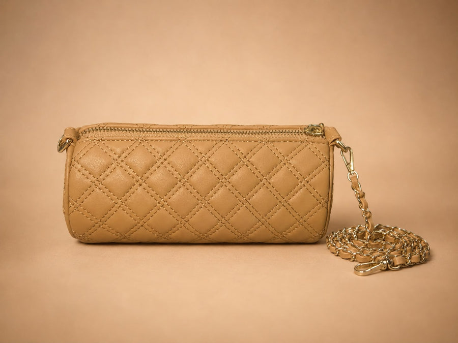 LIORAA Champagne Quilted Crossbody Bag