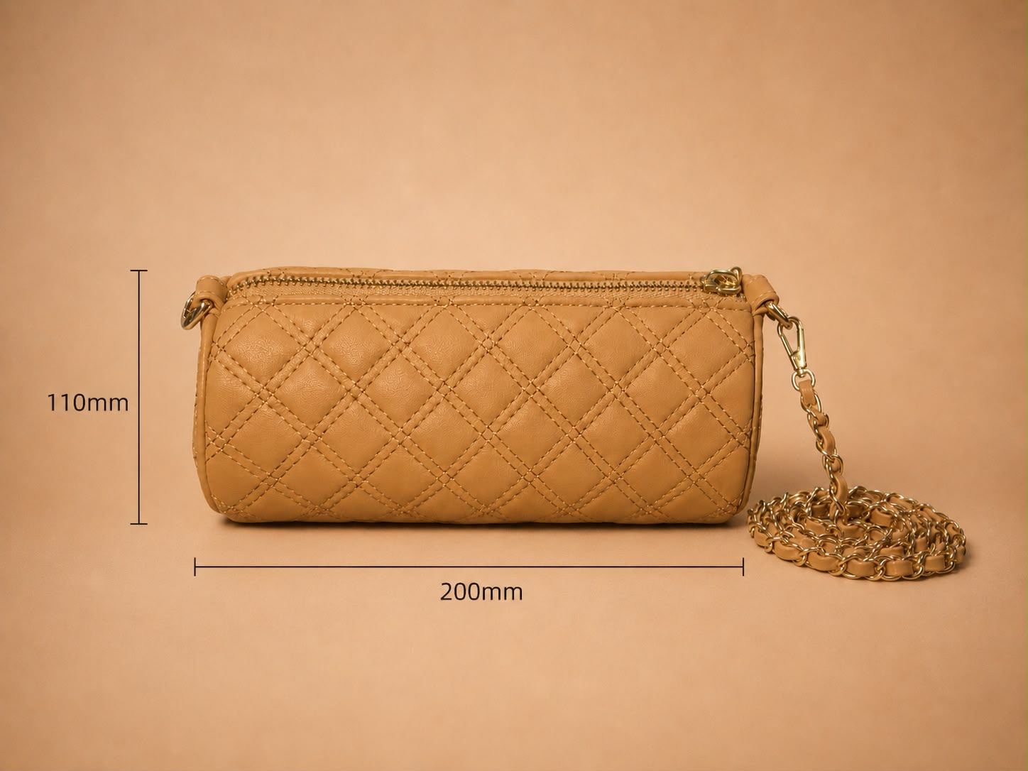 LIORAA Champagne Quilted Crossbody Bag