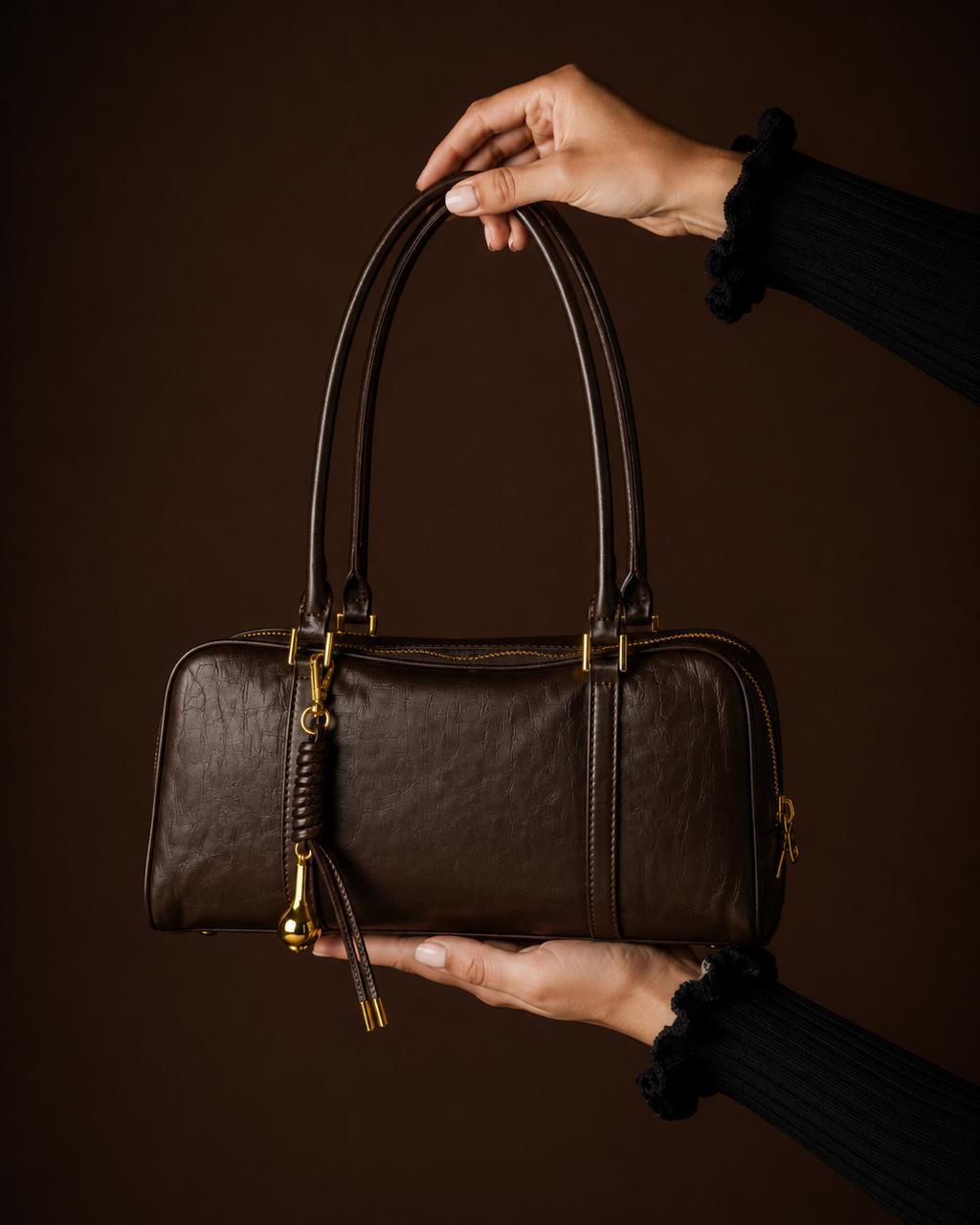 LIORAA Red Coffee Shoulder Bag
