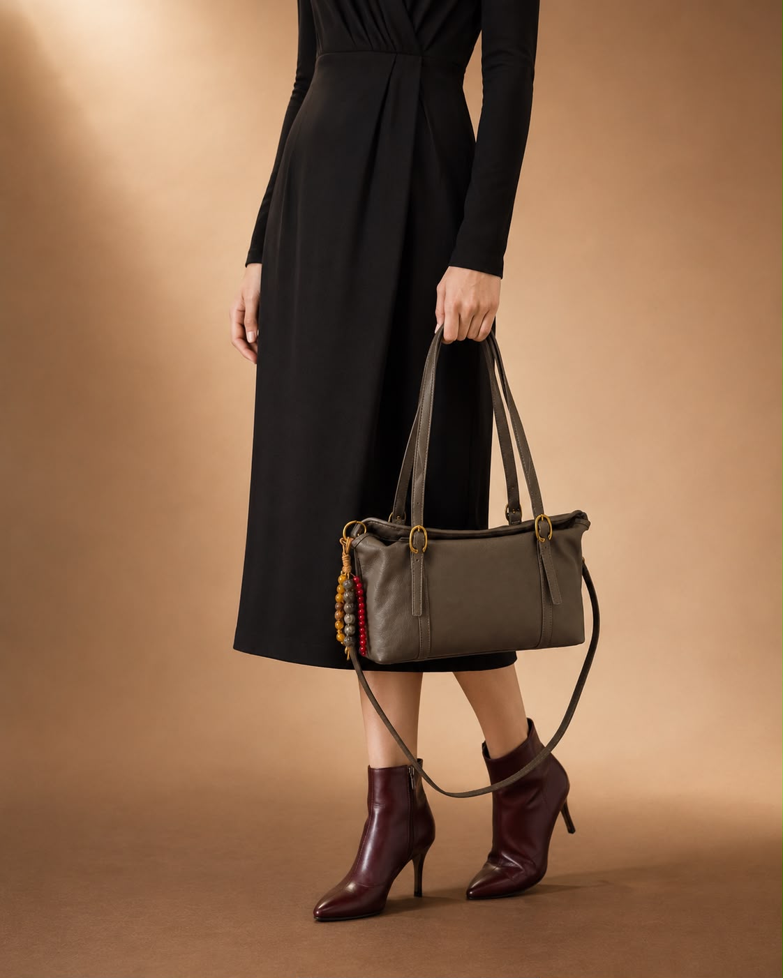 LIORAA Dark Khaki Grace Hobo Bag