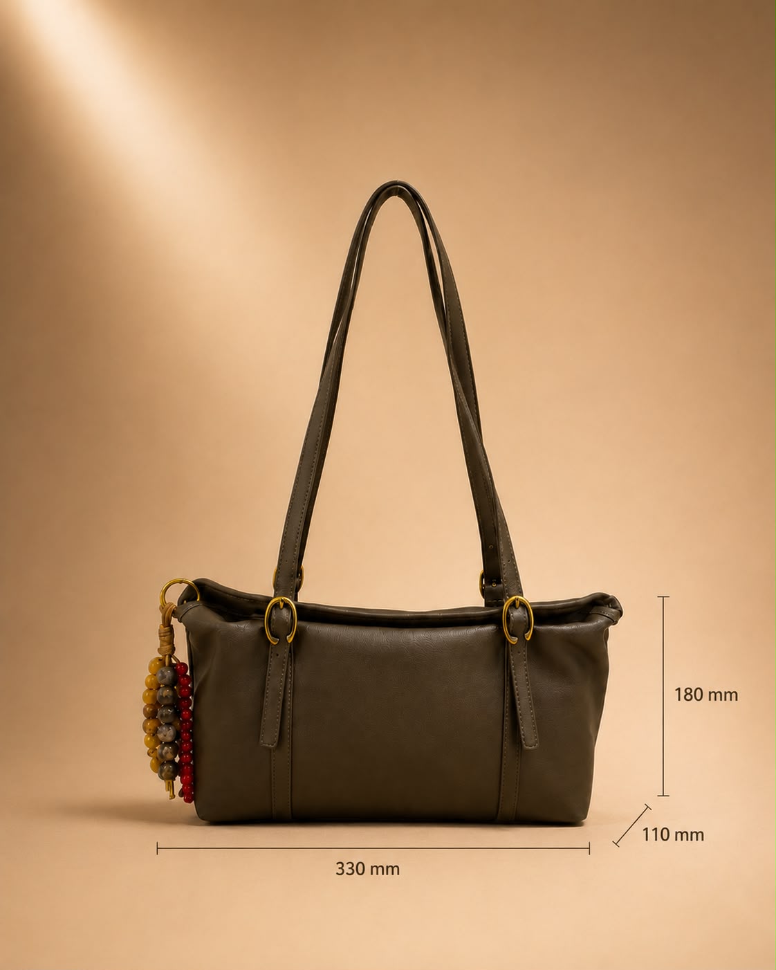 LIORAA Dark Khaki Grace Hobo Bag