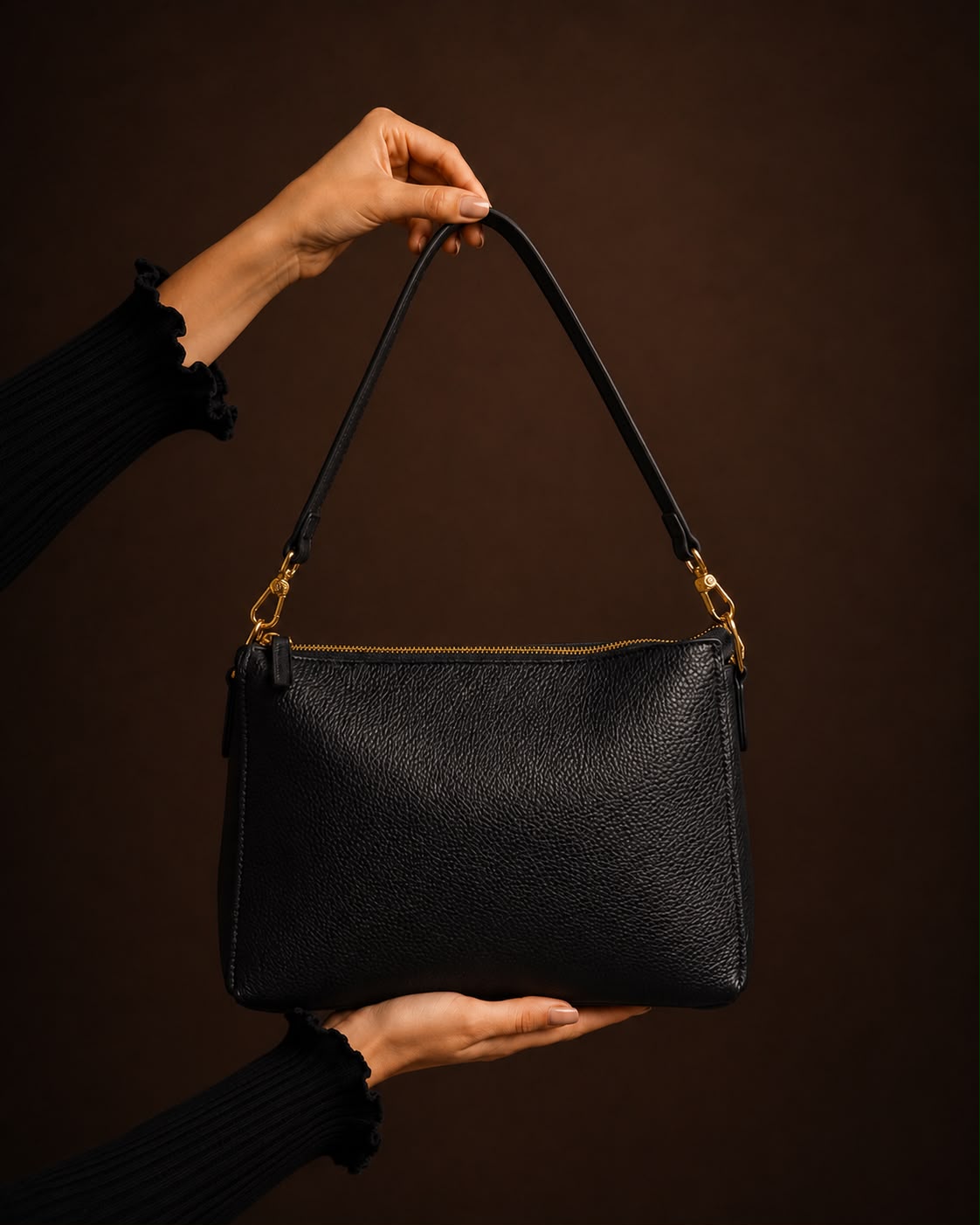 LIORAA Black Luxe Shoulder Bag