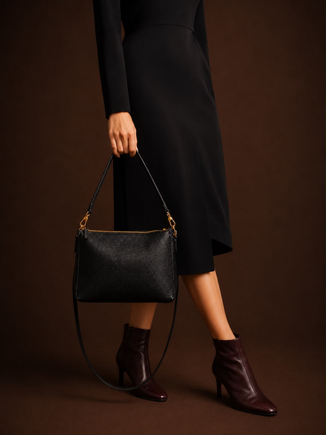 LIORAA Black Luxe Shoulder Bag