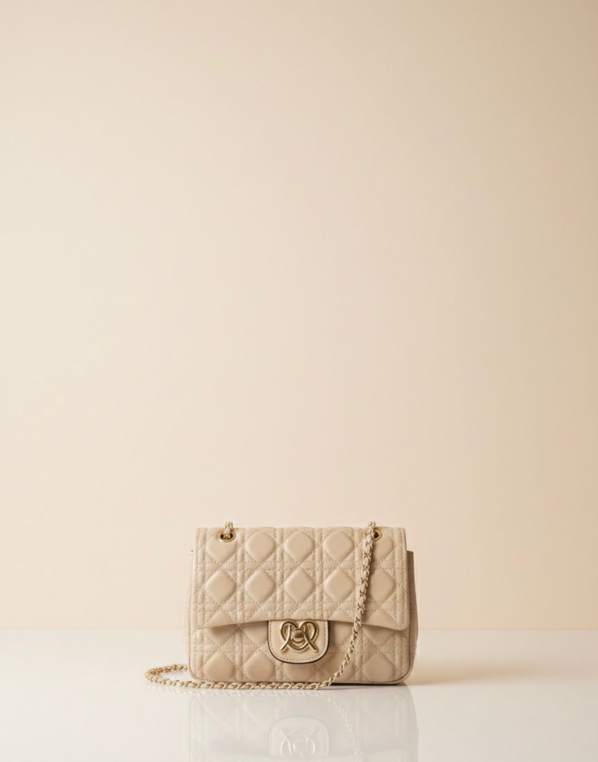Noir Charm Cream Sling Bag