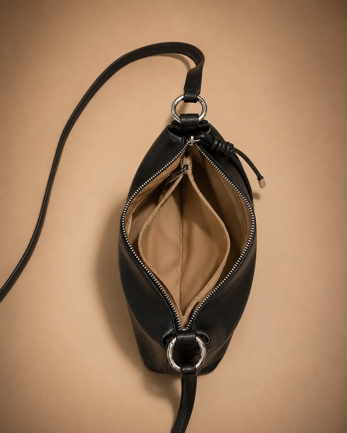 LIORAA Black Noir Medium Hobo Bag