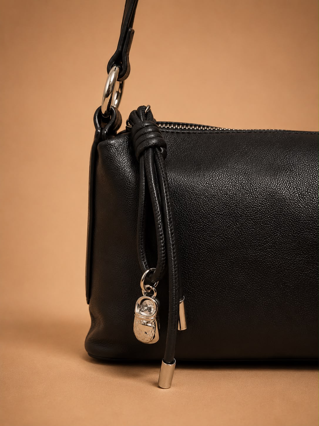 LIORAA Black Noir Medium Hobo Bag