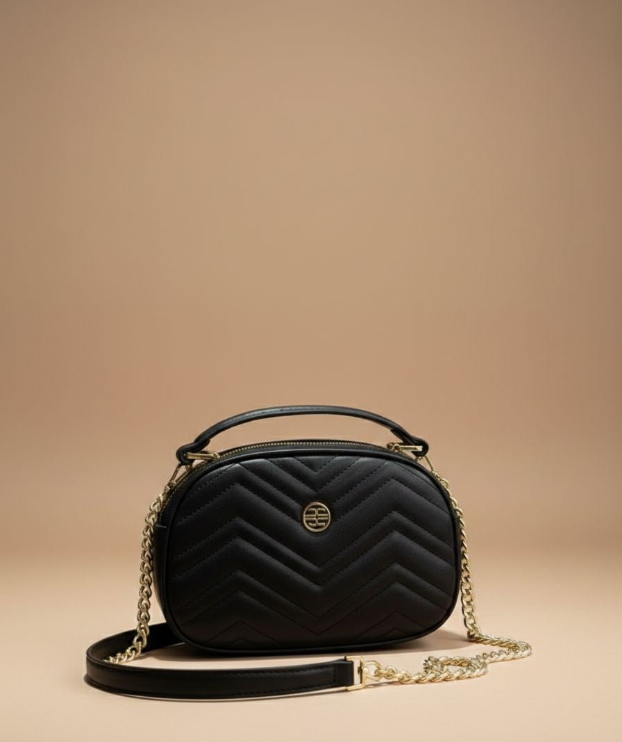 Midnight Quilted Cross Body Bag