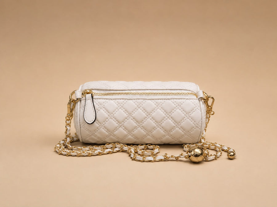 LIORAA Ivory Barrel Crossbody Bag