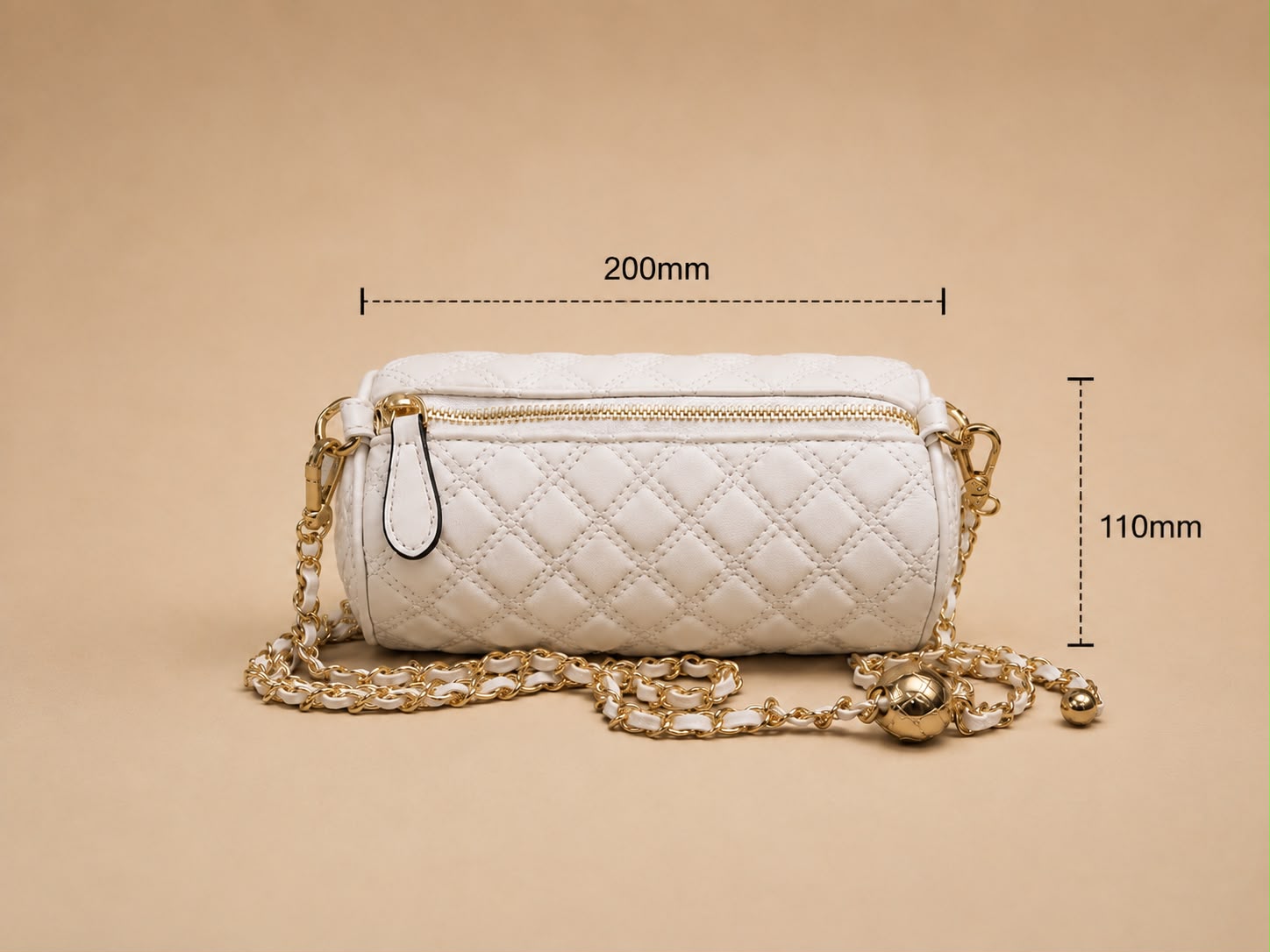 LIORAA Ivory Barrel Crossbody Bag