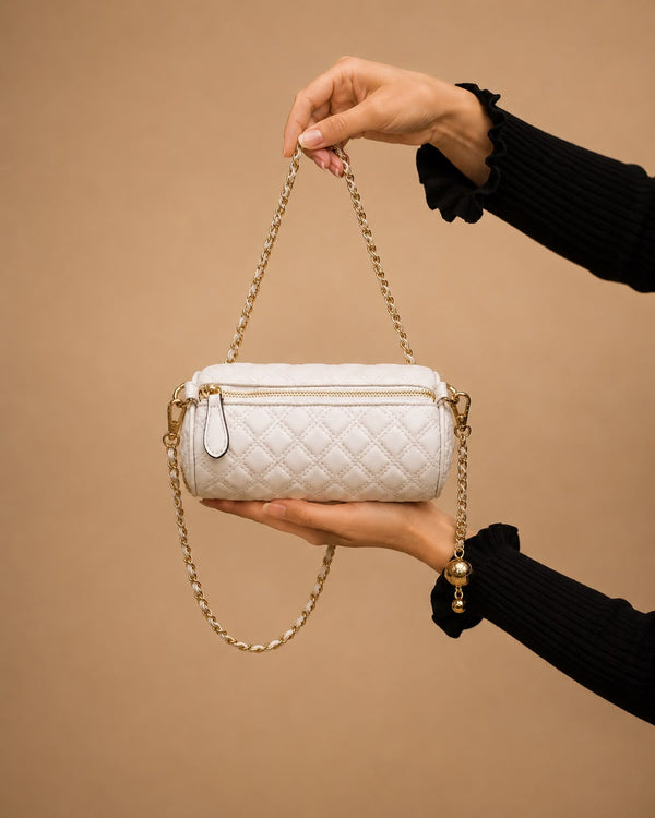 LIORAA Ivory Barrel Crossbody Bag