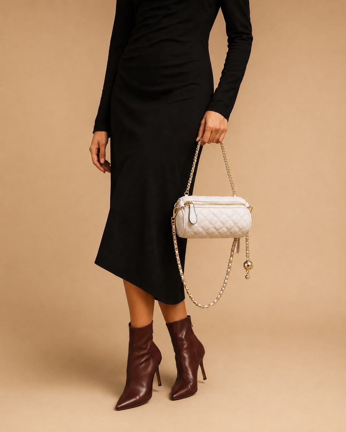 LIORAA Ivory Barrel Crossbody Bag